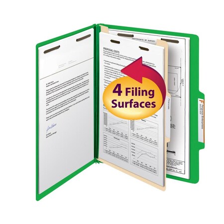 Smead Folder, Clssfctn, Ltr, 1Div, Gn, PK10 SMD13702